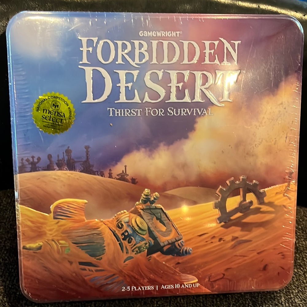 Forbidden Desert by Game Wright games in metal tin